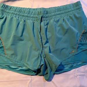 Avia Teal Athletic Shorts with Reflective Silver Accents